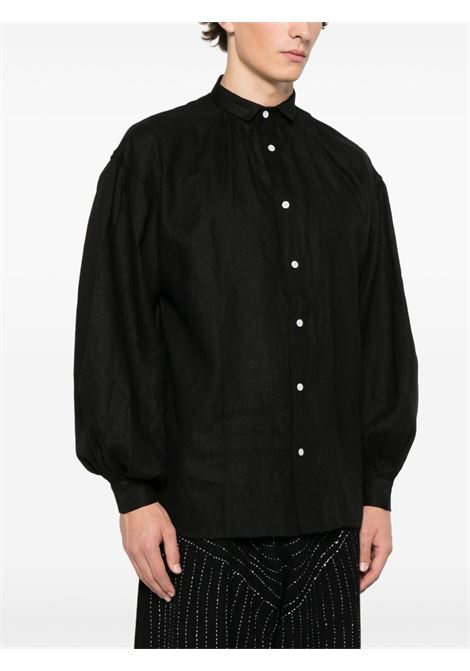 Black balloon sleeves shirt Glass Cypress - men GLASS CYPRESS | 6012511075BLK